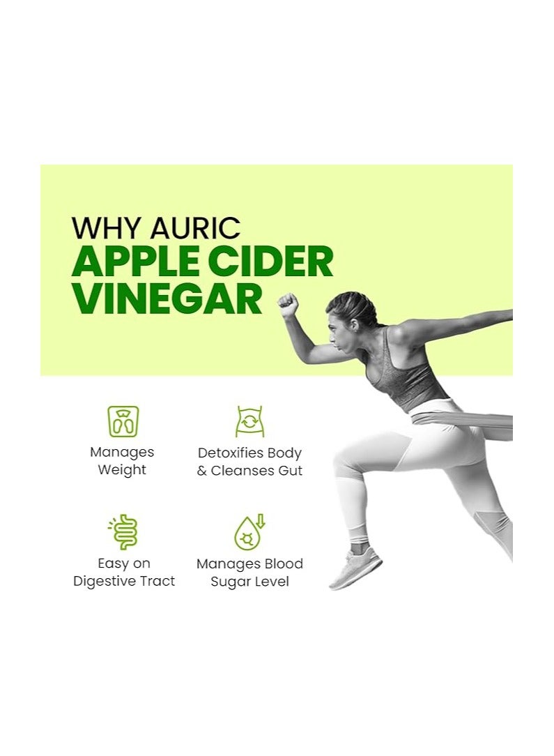 Auric Apple Cider Vinegar with Vitamins | 20 ACV Tablets with Vitamin B6 & B12 in every tube |Weight Loss & Metabolism Benefits | Supports Digestion, Bloating Relief & Gut Health