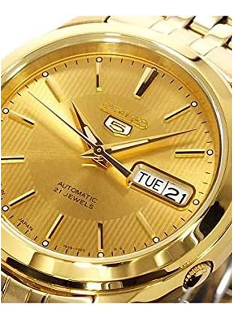 Men's 5 Automatic Analog Dress Watch, Gold, SNKL28J1