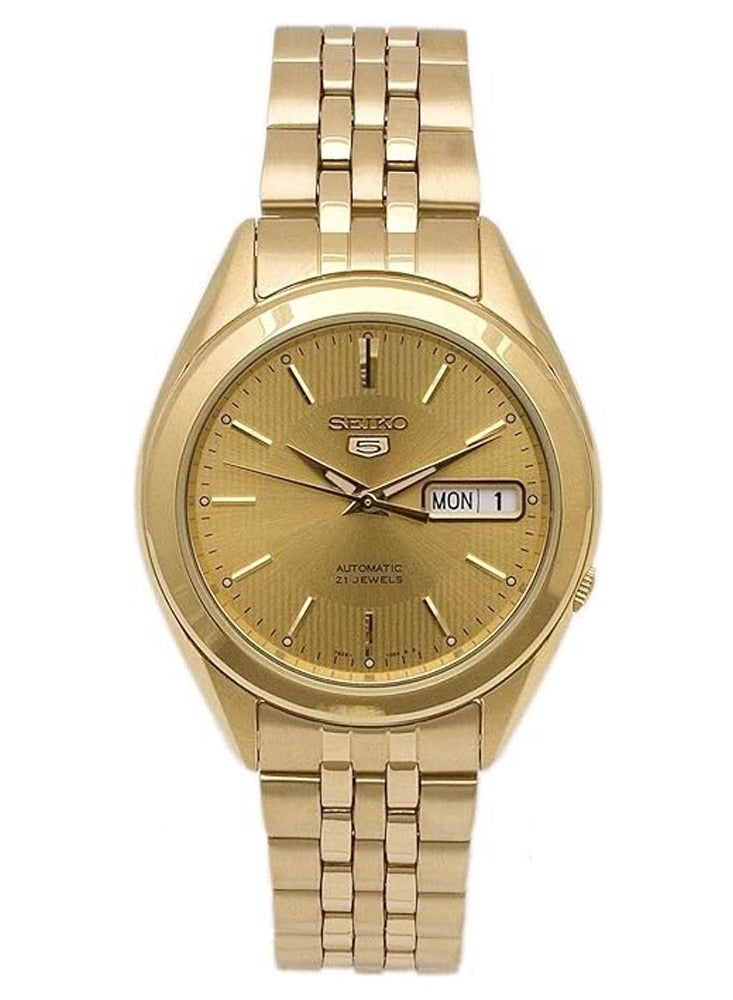 Men's 5 Automatic Analog Dress Watch, Gold, SNKL28J1