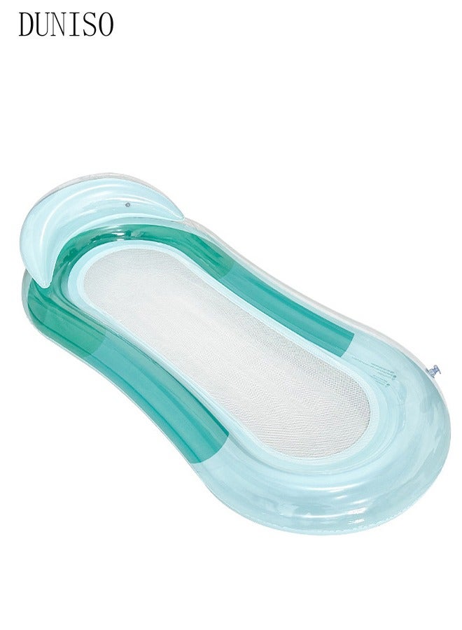 Inflatable Pool Float Lounger Raft for Adults and Kids, 160*90CM Floating Mat Inflatable Contour Lounger with Headrest Ultra-Comfort Cooling Pool Raft Floaty Toys