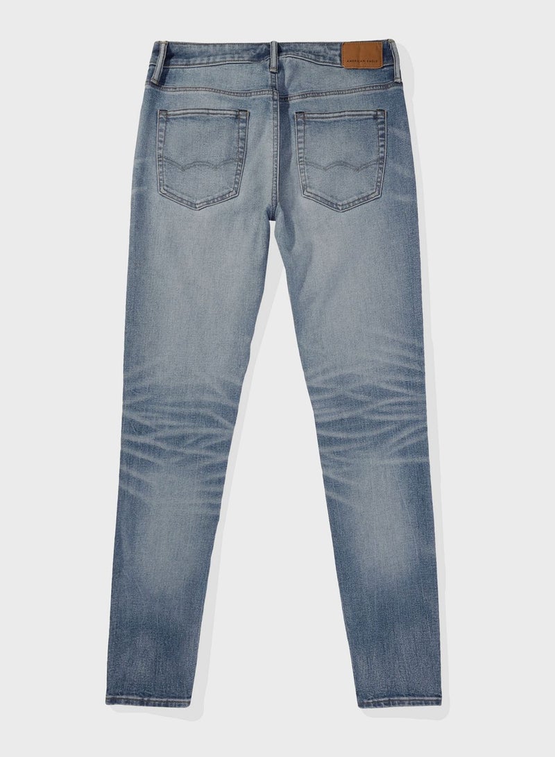 Mid Wash Skinny Fit Jeans