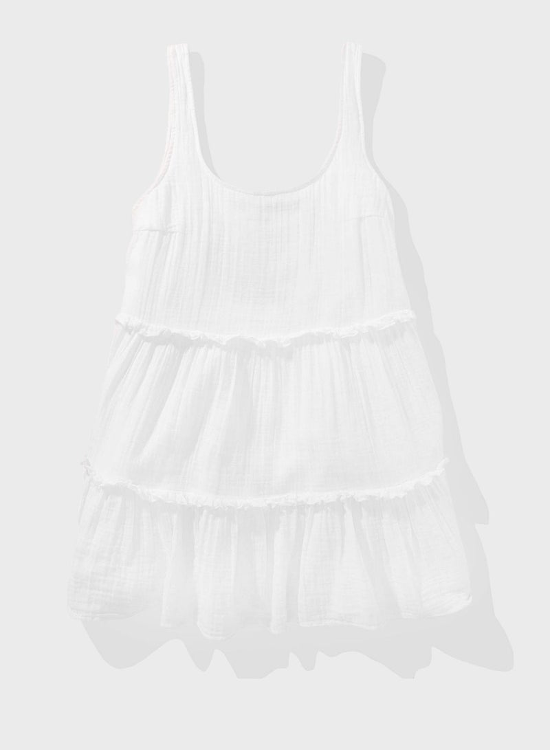 Strappy Ruffled Tiered Dress