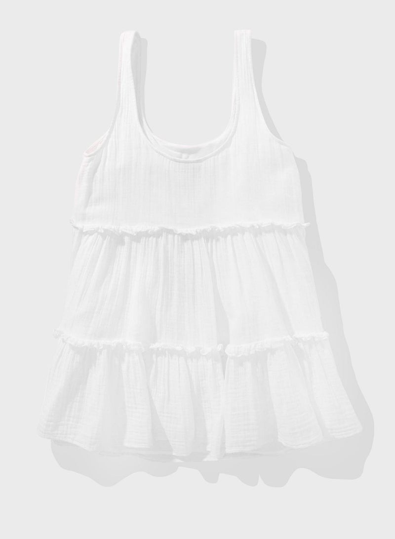 Strappy Ruffled Tiered Dress