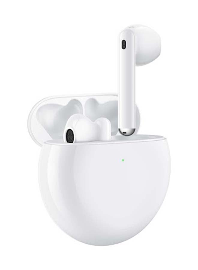 FreeBuds 4E Wireless Bluetooth Earphones, Air-like Comfort, High-Resolution Sound, Swipe Controls, Intelligent Audio Connection, Half-in-ear Mild Noise Cancellation Ceramic White