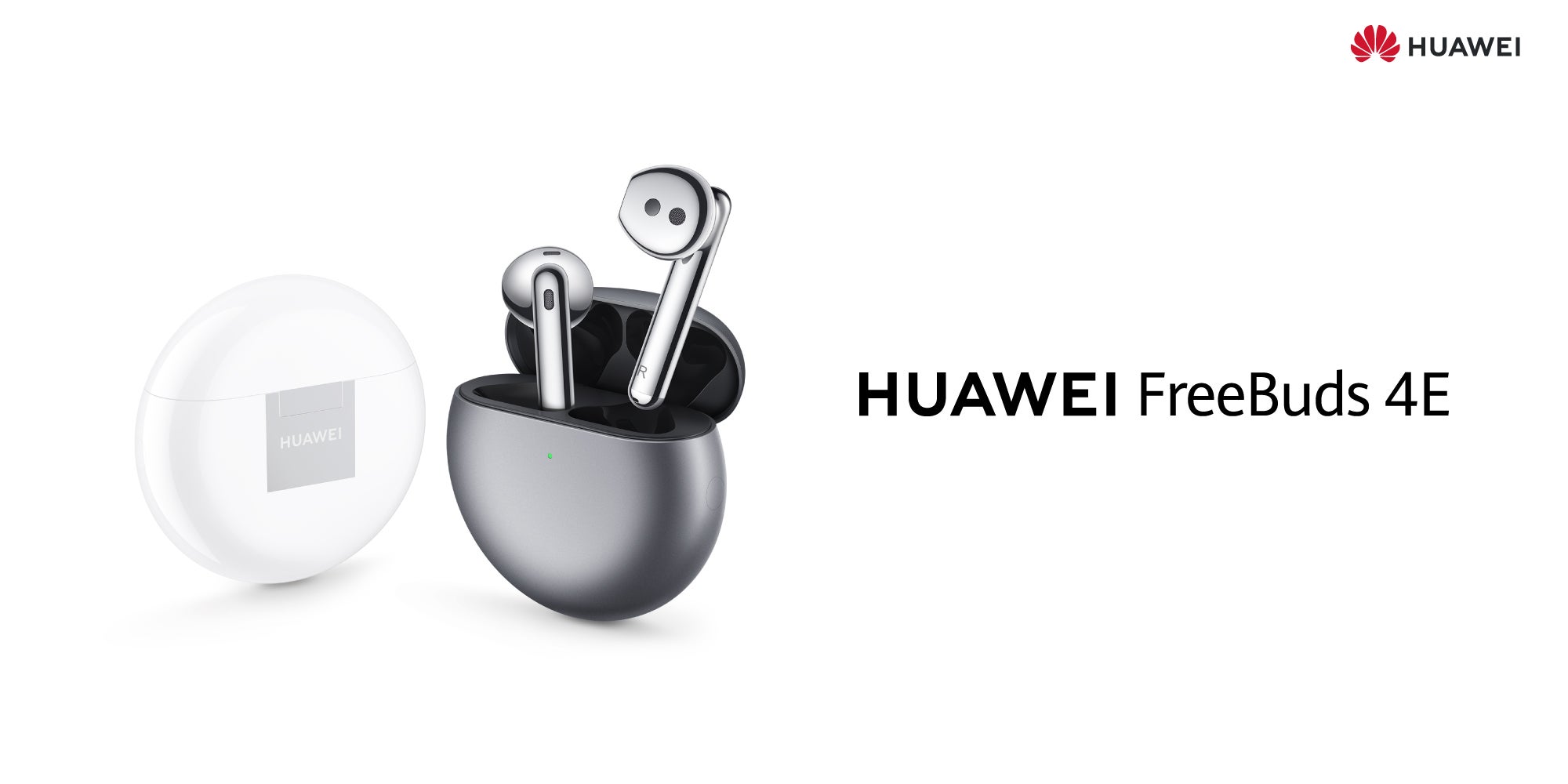 FreeBuds 4E Wireless Bluetooth Earphones, Air-like Comfort, High-Resolution Sound, Swipe Controls, Intelligent Audio Connection, Half-in-ear Mild Noise Cancellation Ceramic White