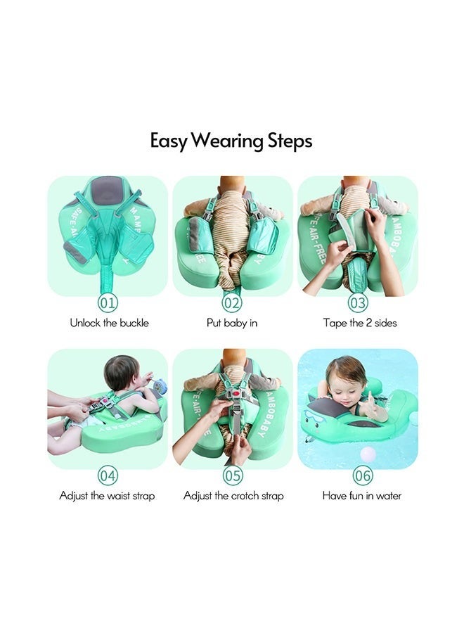 Inflatable Baby Pool Float Swimming Ring Green For 3-24 Months Baby