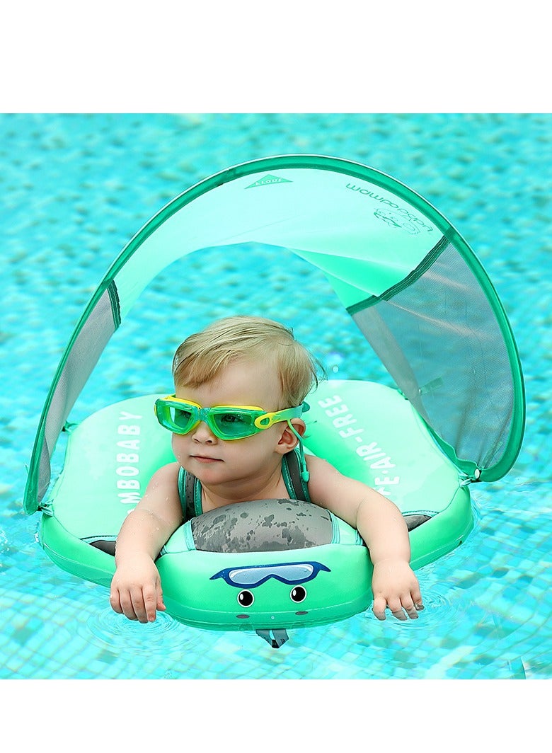 Inflatable Baby Pool Float Swimming Ring Green For 3-24 Months Baby