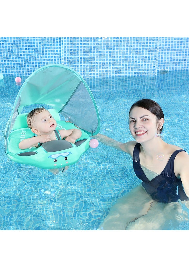Inflatable Baby Pool Float Swimming Ring Green For 3-24 Months Baby