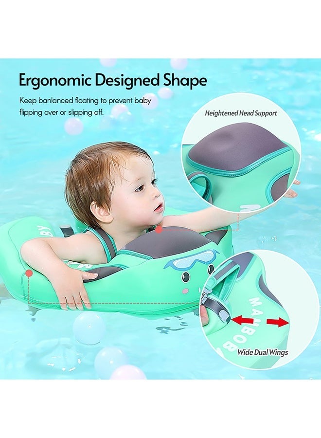 Inflatable Baby Pool Float Swimming Ring Green For 3-24 Months Baby