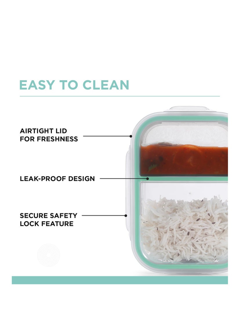 SOPL-OLIVEWARE elite natural glassware lunch box microwave safe two compartment