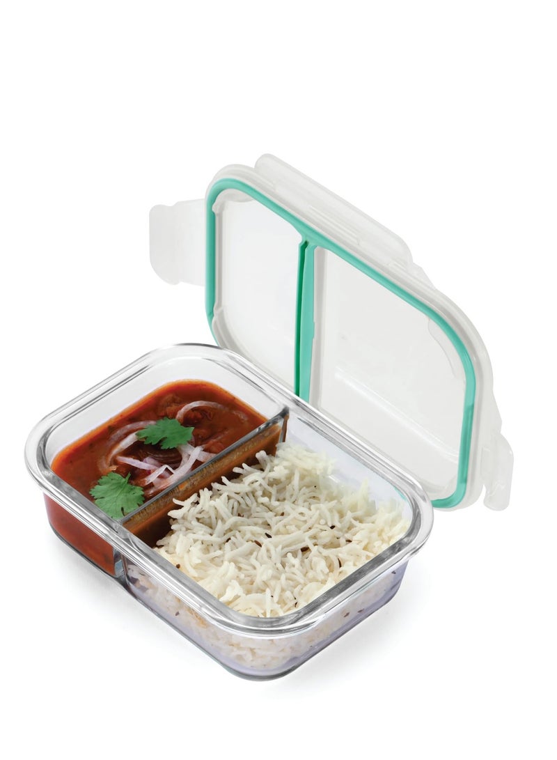 SOPL-OLIVEWARE elite natural glassware lunch box microwave safe two compartment