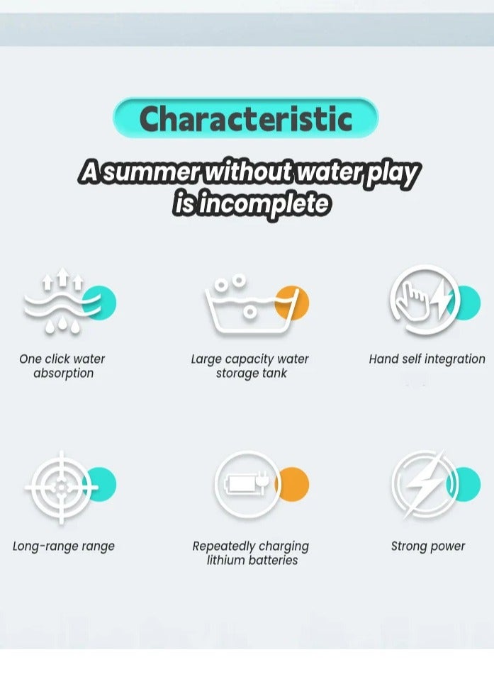 2024 New automatic suction children's outdoor toy water gun