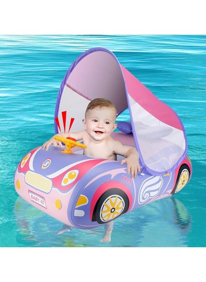 Baby Swimming Pool Floats,Baby Pool Float with Canopy,PVC Infant Swim Floats,Child Kids Inflatable Pool Floats,Summer Swim Float,Floating Mattress Seat Swim Ring,Fun Beach Floaties