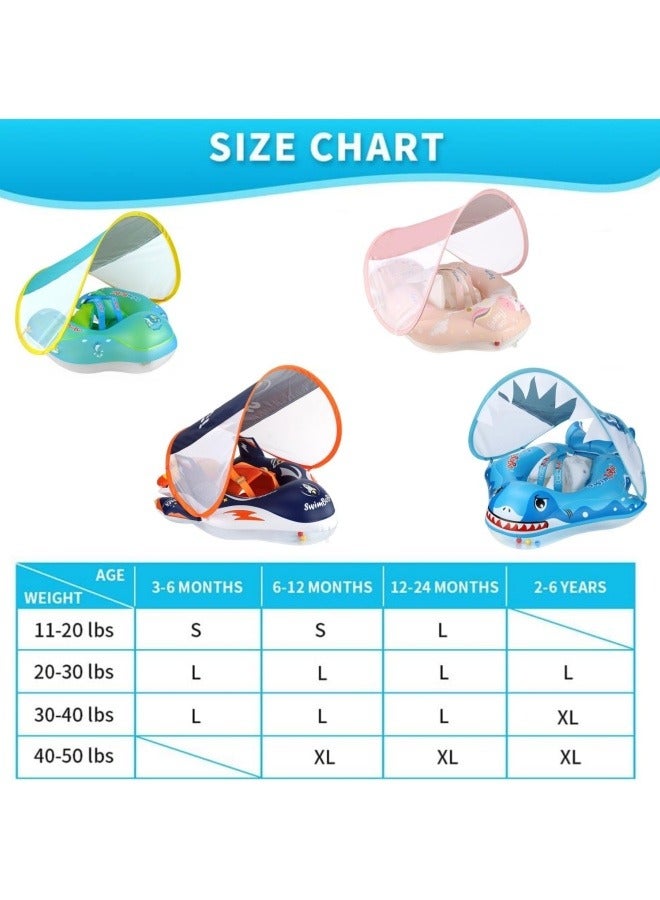 Baby Swimming Pool Floats,Baby Pool Float with Canopy,PVC Infant Swim Floats,Child Kids Inflatable Pool Floats,Summer Swim Float,Floating Mattress Seat Swim Ring,Fun Beach Floaties