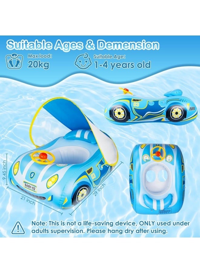 Baby Swimming Pool Floats,Baby Pool Float with Canopy,PVC Infant Swim Floats,Child Kids Inflatable Pool Floats,Summer Swim Float,Floating Mattress Seat Swim Ring,Fun Beach Floaties