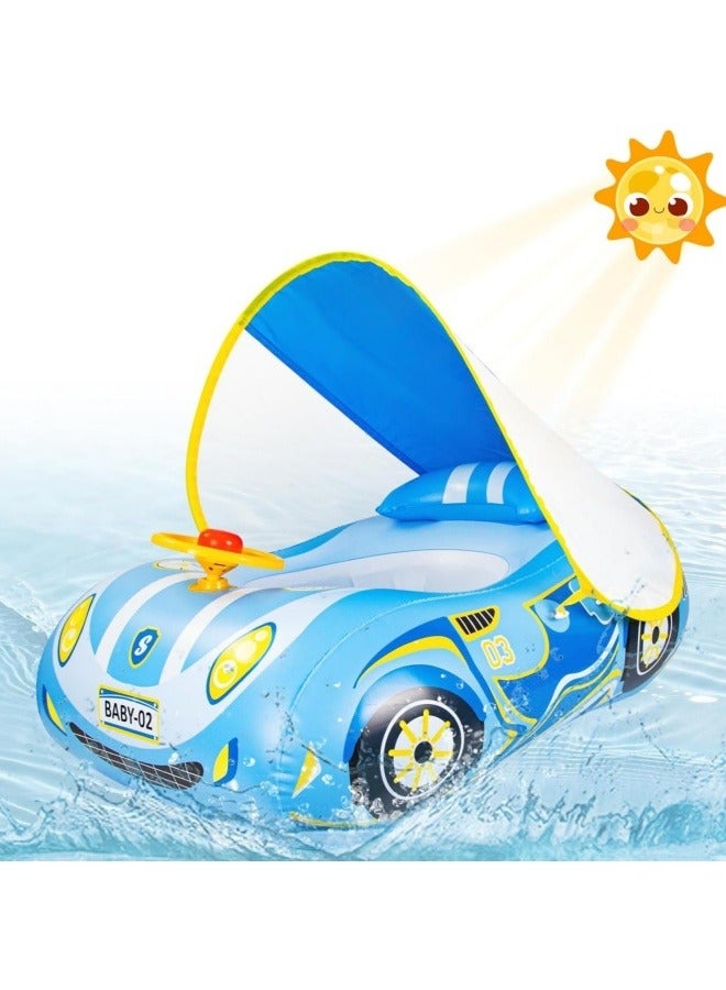 Baby Swimming Pool Floats,Baby Pool Float with Canopy,PVC Infant Swim Floats,Child Kids Inflatable Pool Floats,Summer Swim Float,Floating Mattress Seat Swim Ring,Fun Beach Floaties