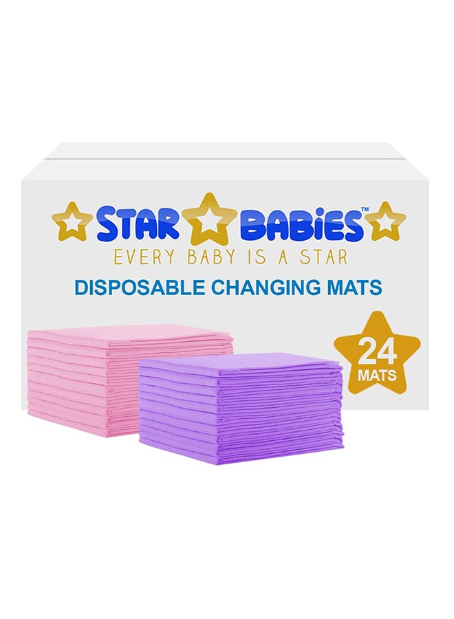 Pack of 24 Disposable Changing Mats 45 x 60cm Large - Assorted