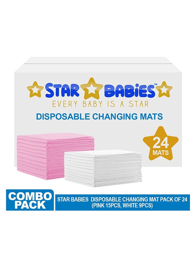 Pack of 24 Disposable Changing Mats 45 x 60cm Large - Assorted