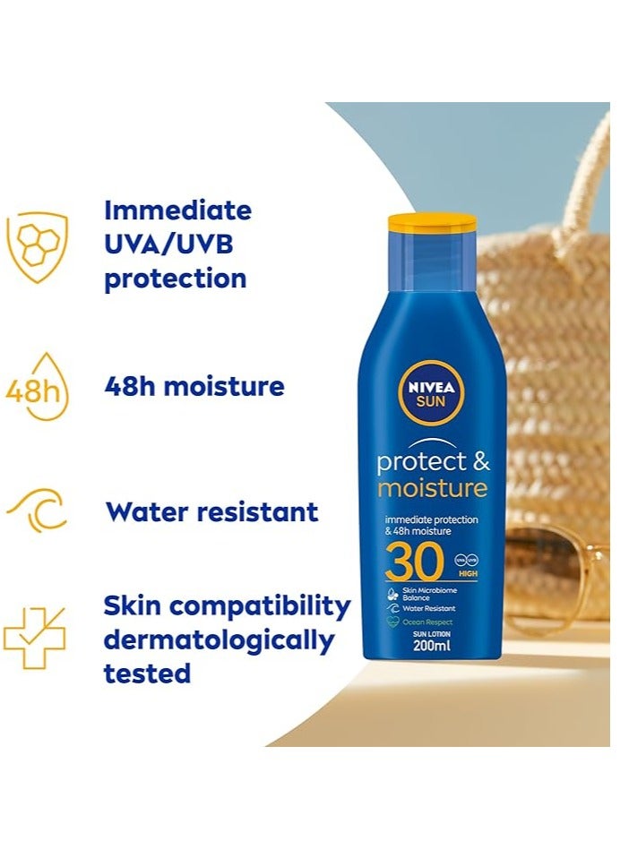 Nivea SUN Protect & Moisture Sun Lotion, UVA & UVB Protection, SPF 30 200ml