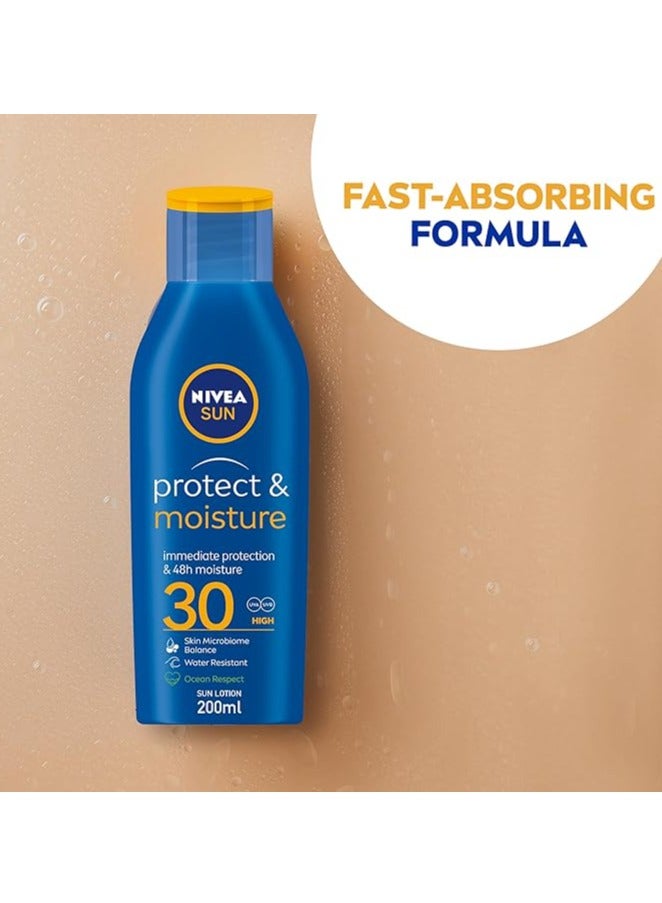 Nivea SUN Protect & Moisture Sun Lotion, UVA & UVB Protection, SPF 30 200ml