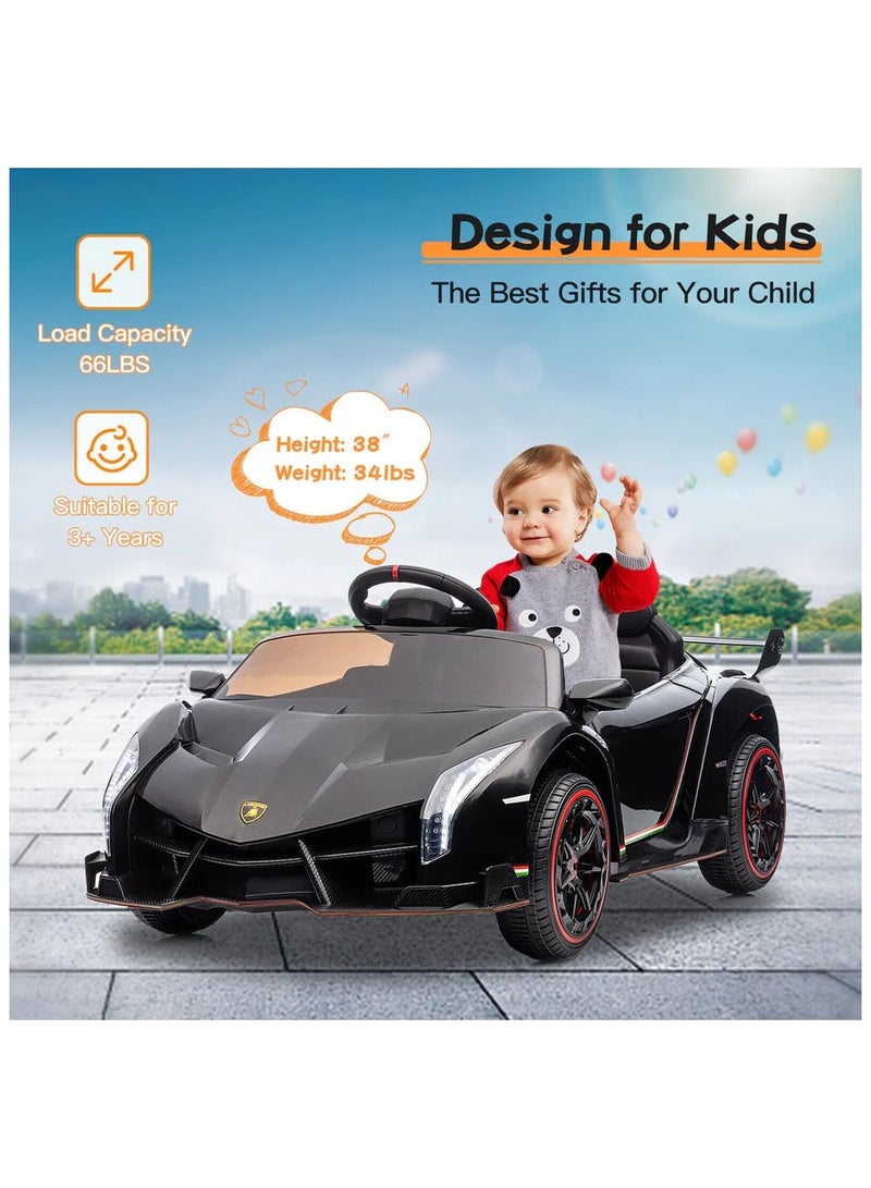 Lamborghini Veneno Kids Electric Car - Black 12V