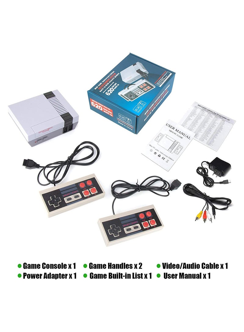 Classic Retro Game Console AV Output Console Built in 620 Classic Video Games for Kids Gift Birthday Gift