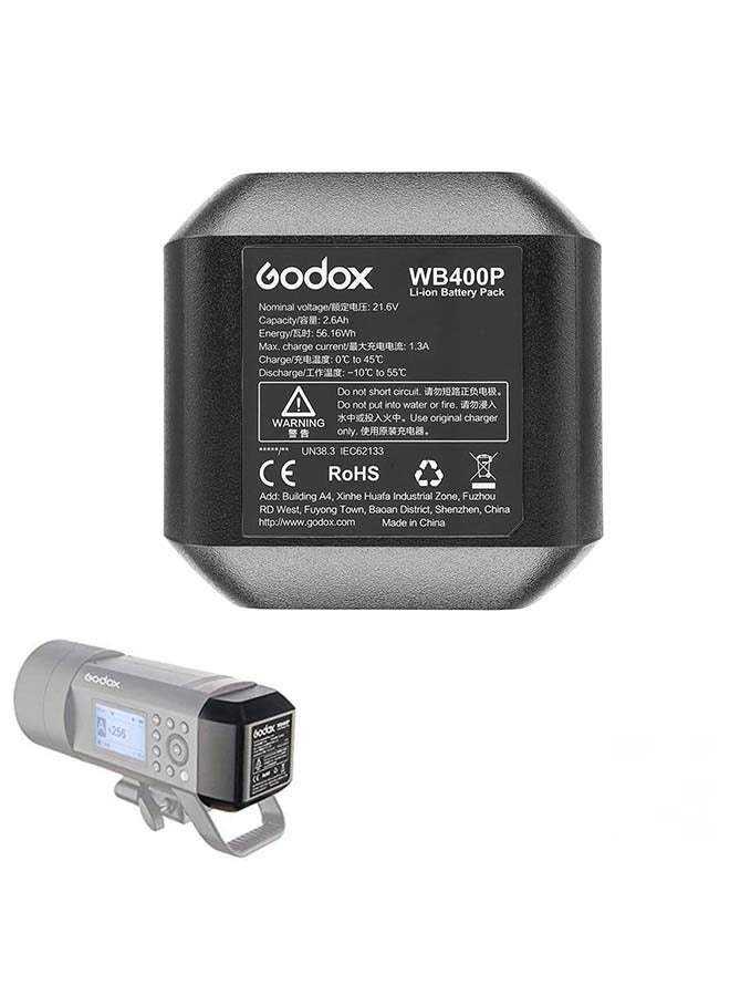 GODOX WB400P for AD400 Pro Battery Replacement, 2600mAh 21.6V Li-ion Battery Pack AD400Pro Flash Strobe Speedlite Speedlight