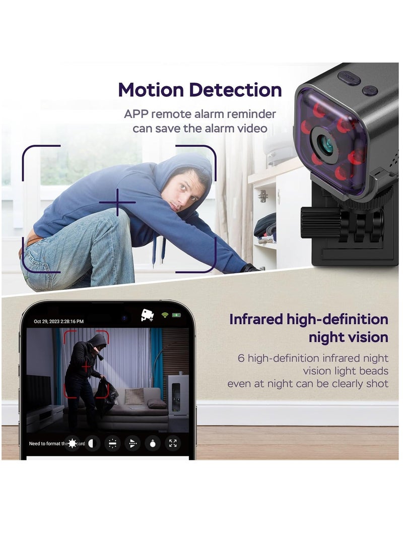 Spy Camera Hidden Camera with Audio/Video, Mini Wireless Camera with Phone App, Two-Way Audio, Night Vision, Motion Detection, Real Time Recording Surveillance