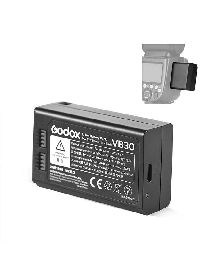 GODOX V1Pro V1 Battery VB30 Battery Replacement with Type-C Port for V1ProC V1ProS V1ProN V1S V1C V1N V1F V1O V1P V860III-S V860III-C V860III-N V860III-F V860III-O Camera Flash Speedlite