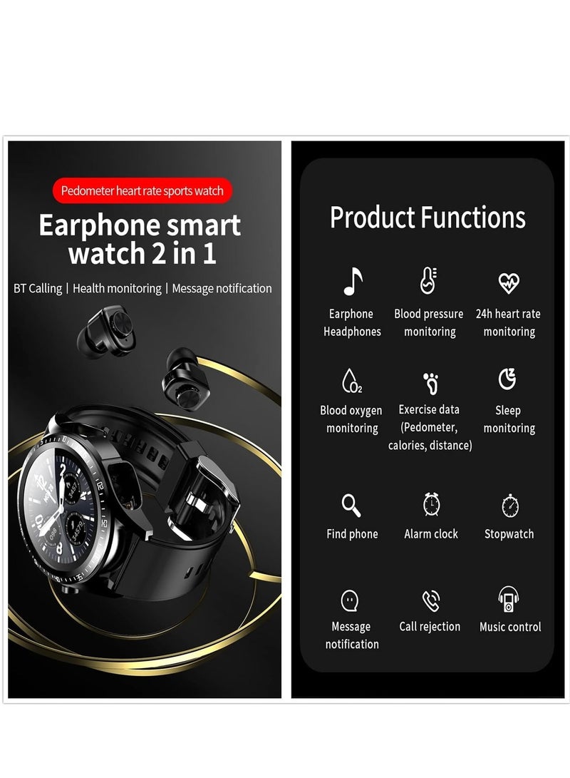 2 in 1 Smart Watch with Earbuds 1.28