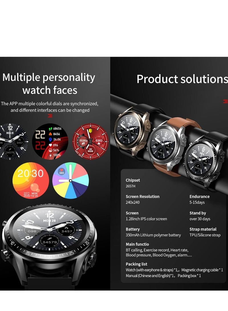 2 in 1 Smart Watch with Earbuds 1.28