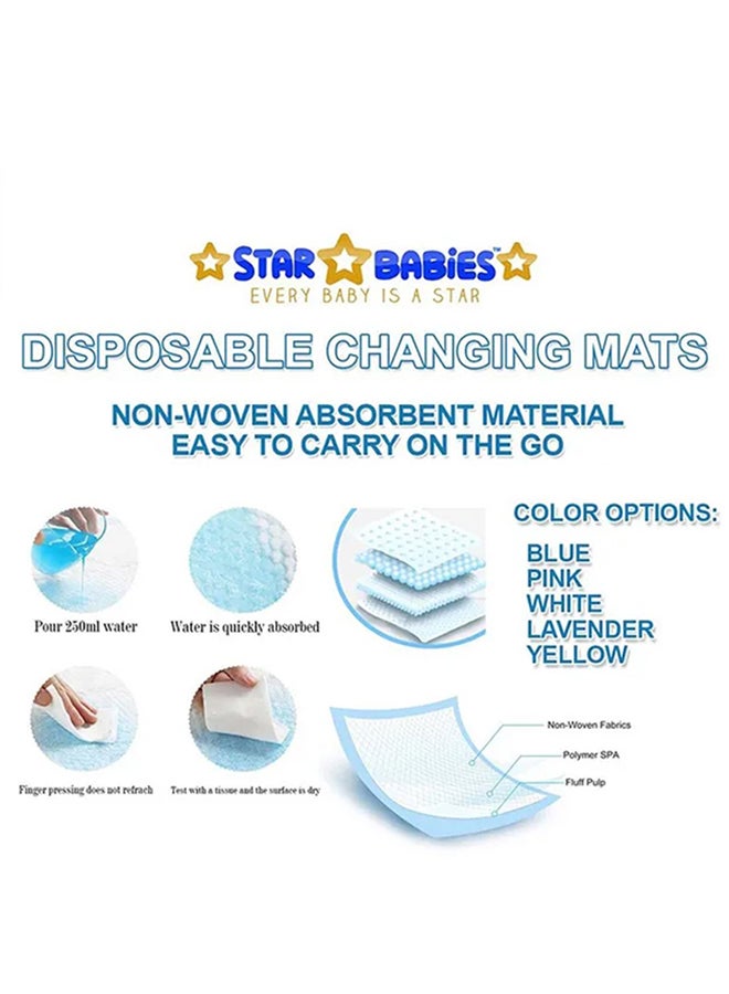 A to Z - Disposable Changing Mat size (45cm x 60cm) Large- Premium Quality for Baby Soft Ultra Absorbent Waterproof - Pack of 120 - Blue