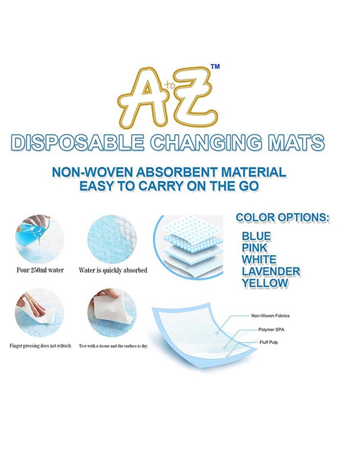 A to Z  Disposable Changing Mats - 45 x 60cm - Large Pack of 75 - Blue/Pink/White-Rainbow