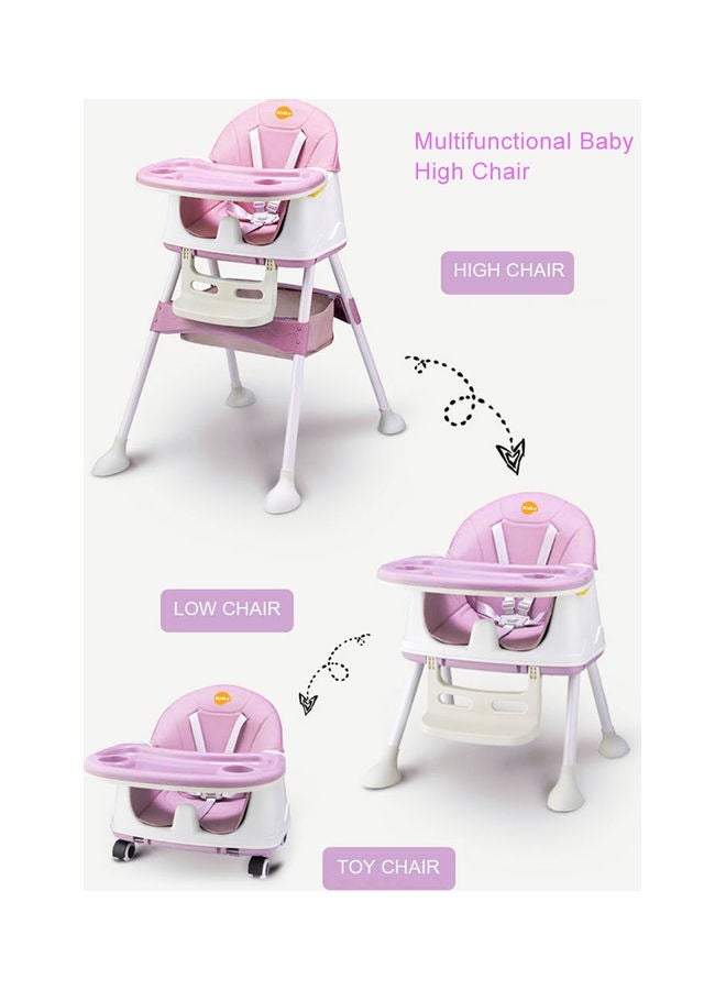 Baby High Chair, Baby Feeding Chair Toddler Chair, Snack High Chair, Seat Toddler Booster Furnit Slip Feet Adjustable Legs for Baby & Toddler (Pink)