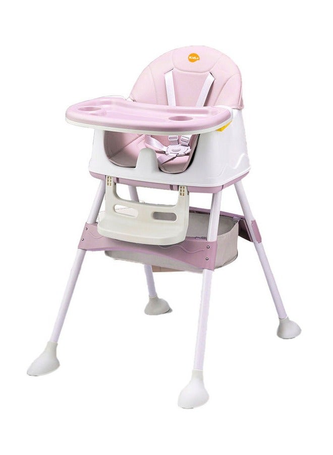 Baby High Chair, Baby Feeding Chair Toddler Chair, Snack High Chair, Seat Toddler Booster Furnit Slip Feet Adjustable Legs for Baby & Toddler (Pink)