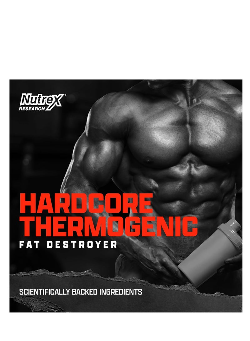 Nutrex Research Lipo-6 Hardcore - Clinically Studied Herbal Thermogenic, Supports Metabolism & Energy, 60 Capsules