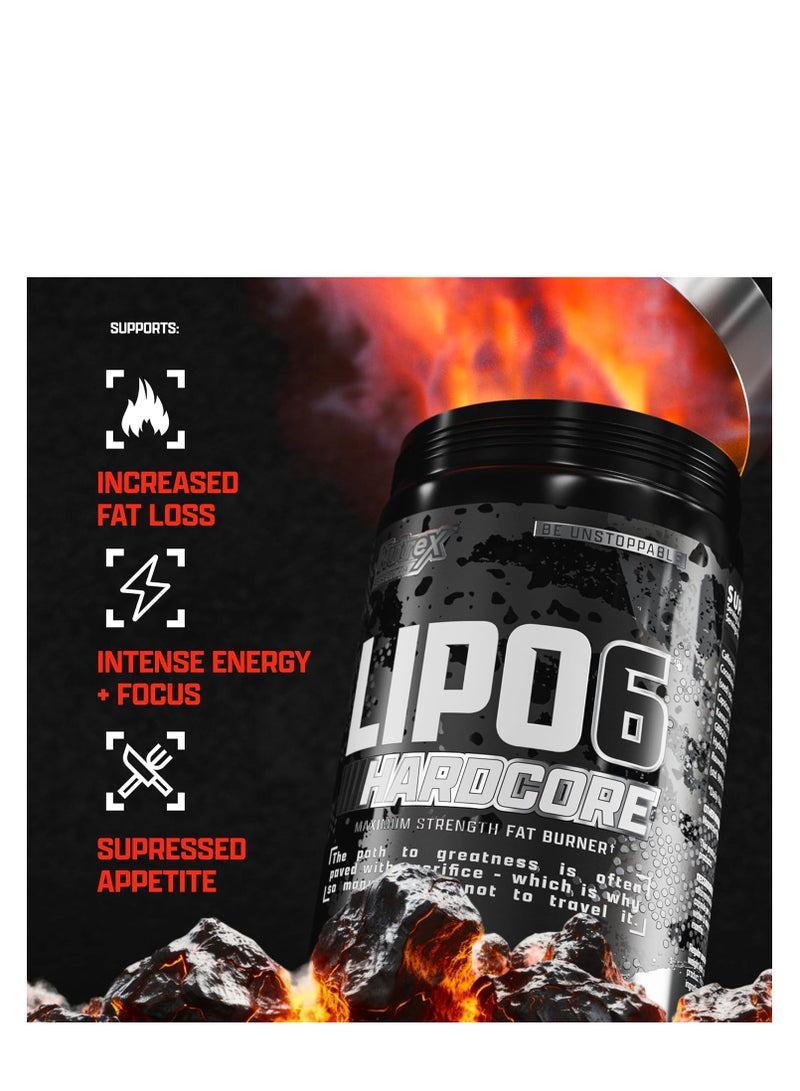 Nutrex Research Lipo-6 Hardcore - Clinically Studied Herbal Thermogenic, Supports Metabolism & Energy, 60 Capsules