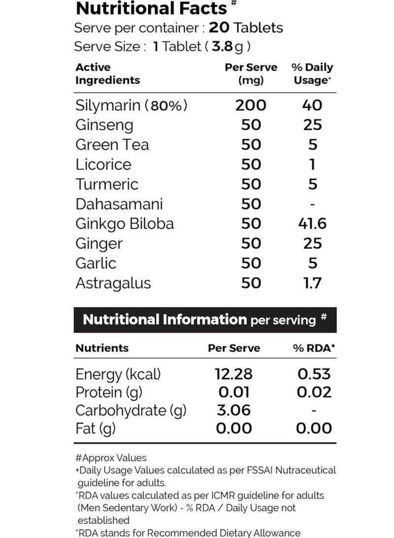 Auric Liver Detox Effervescent Fizzy Water with 10 Ayurvedic Herbs Drop, Dissolve, Fizz, Drink 40 Tablets