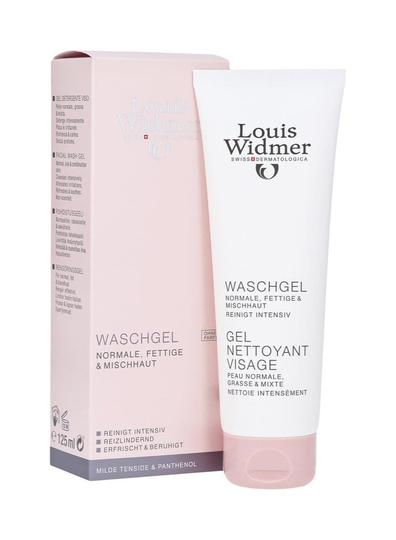 Louis Widmer Swiss Dermatologica Facial Wash Gel Intensive Cleansing for Normal Oily & Combination Skin 125 ML