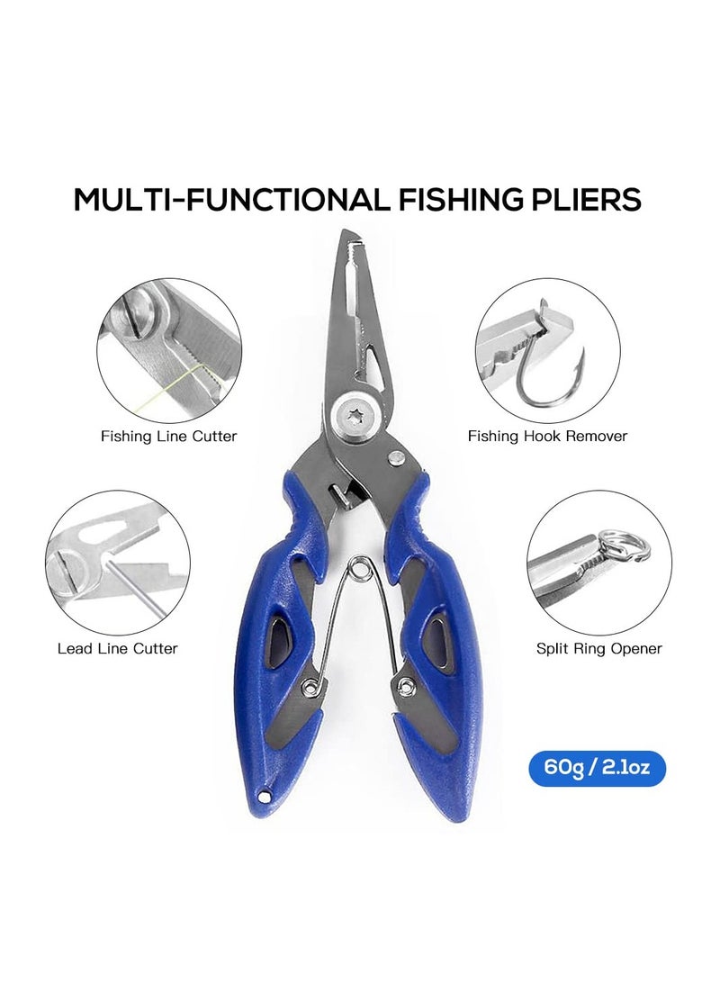 263Pcs Fishing Lures Tackle Fishing Kit with Tackle Box Including Plier Jig Hooks Sinker Weight Swivels Snaps Sinker Slides