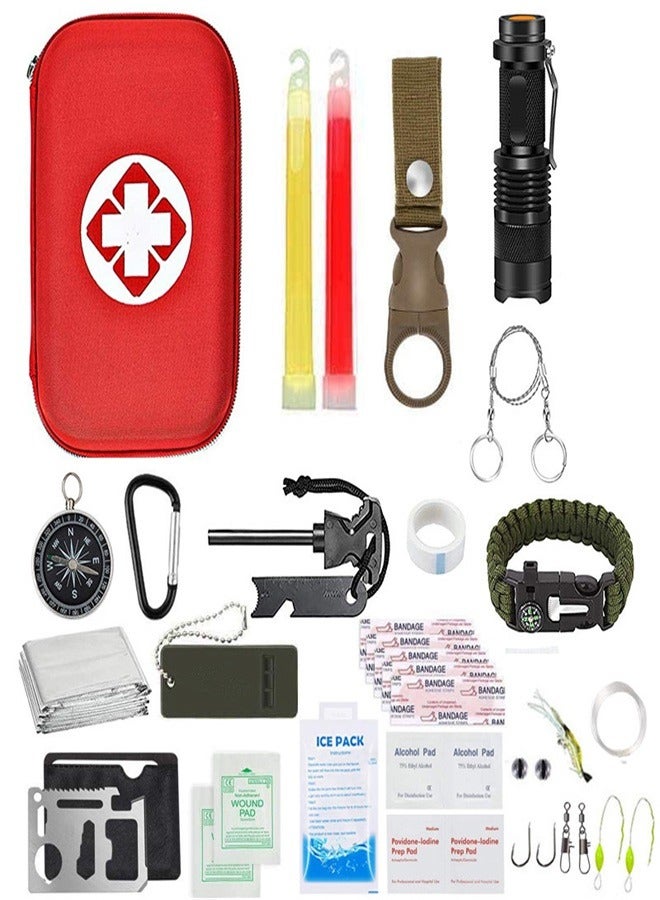 37 Piece First-Aid Kit Car Emergency Kit Small Waterproof Camping Equipment for Camping Hiking Home Travel Go Bag Fully stocked with 1st aid Medical Supplies
