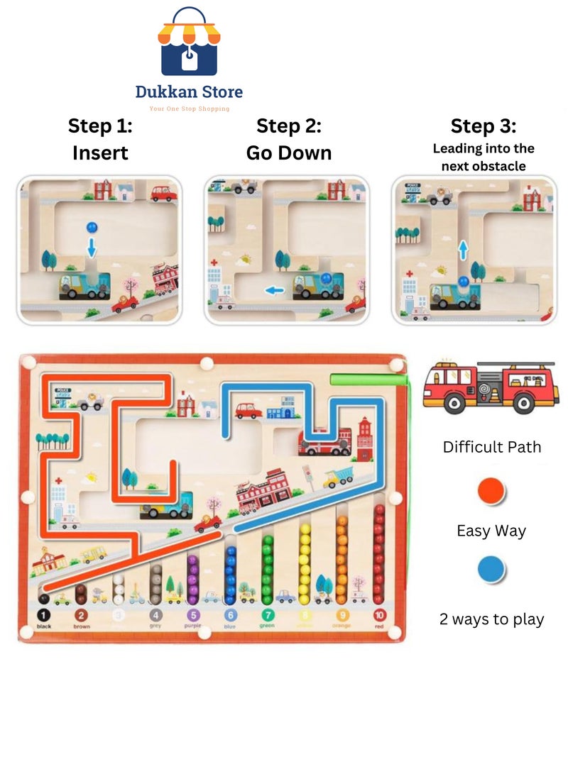 Traffic Magnetic Pen Labyrinth: Interactive Maze Adventure Game