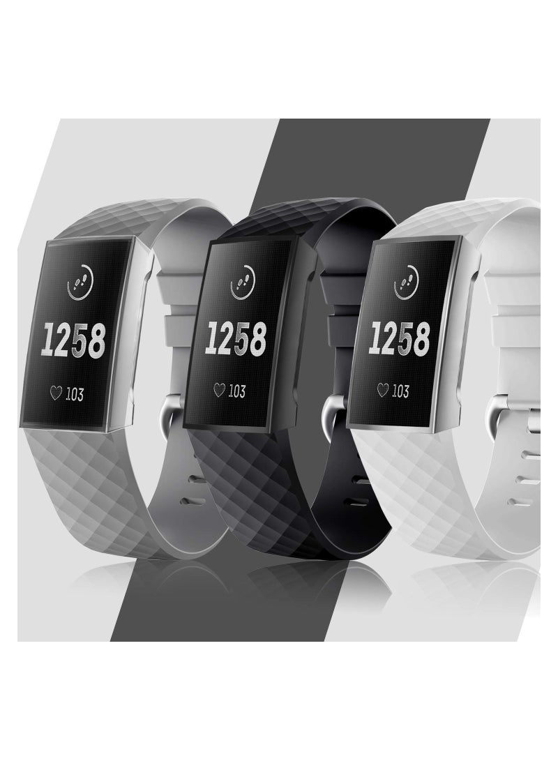 3Pcs Screen Protector Compatible with for Fitbit Charge 4, Charge 3, Ultra Soft Slim TPU Plated Case Cover Full-Around Protective Bumper Shell for Fitbit Charge 3, Fitbit Charge 3SE