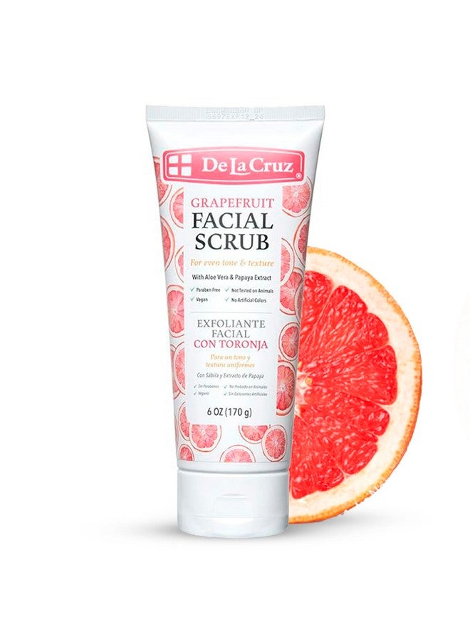 Grapefruit Facial Scrub Face Exfoliator Scrub With Vitamin E Papaya And Aloe Vera 6 Oz Tube