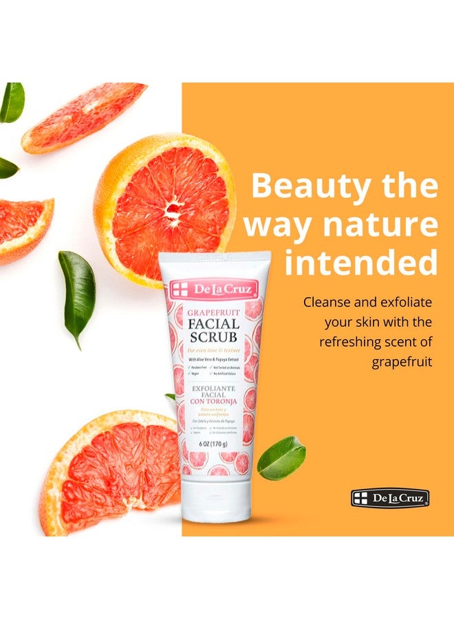 Grapefruit Facial Scrub Face Exfoliator Scrub With Vitamin E Papaya And Aloe Vera 6 Oz Tube