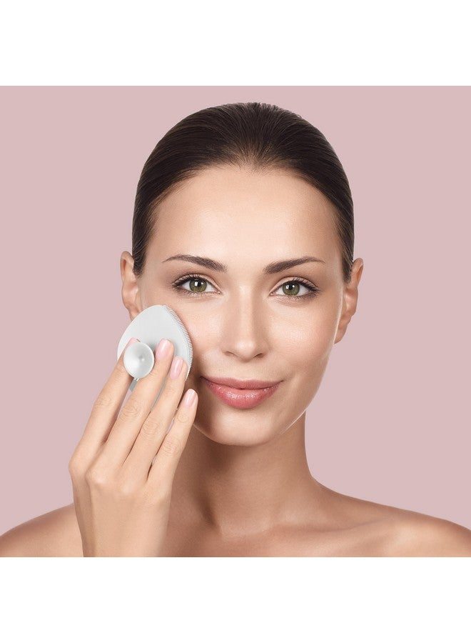 Smartappguided™ Facial Brush 4 In 1 Professional Facial Cleansing Brush With Handle Skin Cleansing Soft Silicone Facial Brush Routine Skincare Gentle Cleansing Facial Cleanser