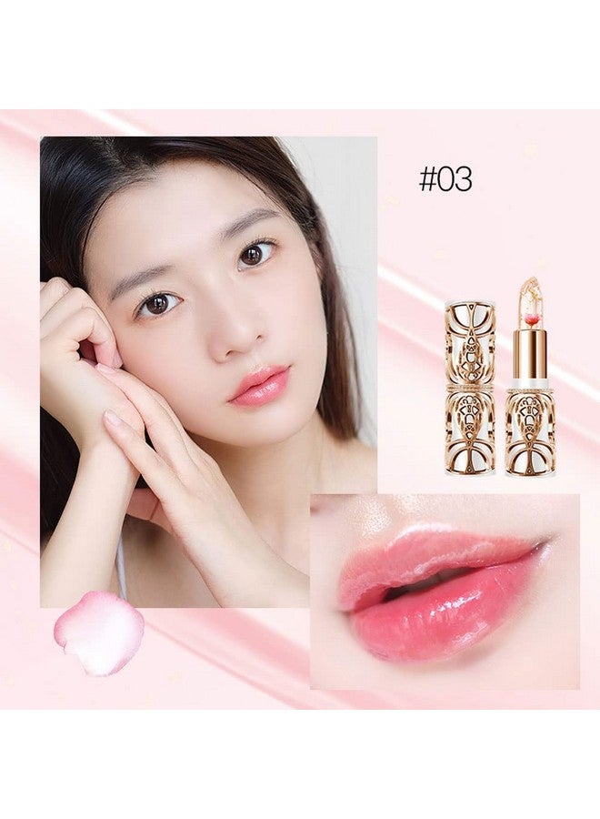 Crystal Flower Ph Lip Balm Color Changing Magic Lipstick Jelly Flower Luxury Lip Balm Mood Lipstick Color Changing Long Lasting Nutritious Lip Gloss Clear Lipstick