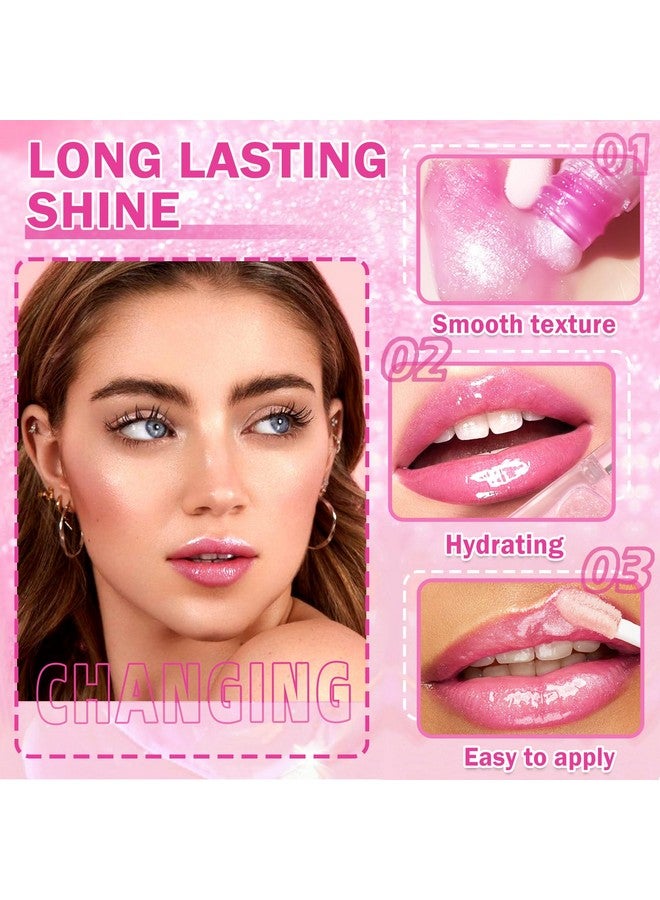 Magic Color Changing Lip Oil Hydrating Plumping Lip Oil Tinted Lip Gloss Lip Balm Shimmer Nonsticky Lip Glow Oil Transparent Lip Care