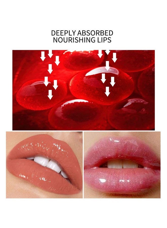 Glitter Glossy Plumping Lipgloss 9 Colors Moisturizing Lip Plumper Shiny Jelly Lip Gloss Natural Liquid Lipstick For Women And Girls (Glitter Glossy 02Peachy Pink)