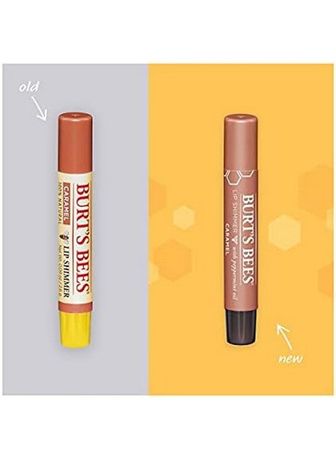 Shimmer Lip Tint Set Tinted Lip Balm Stick Moisturizing For All Day Hydration With Natural Origin Glowy Pigmented Finish & Buildable Color Caramel (4Pack)